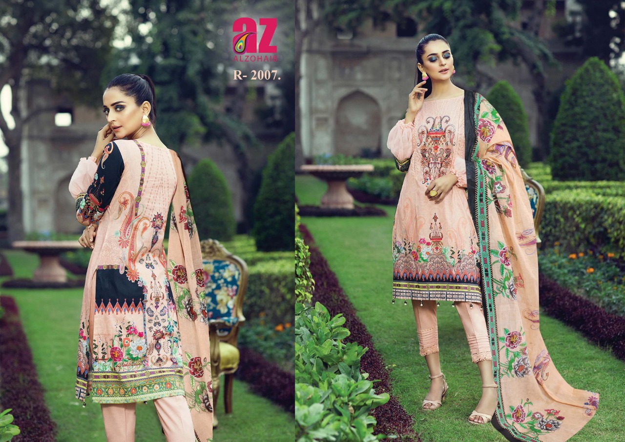 Keval Fab Al Zohaib  Roohi Pure Lawn  Cotton Print Dress Materials