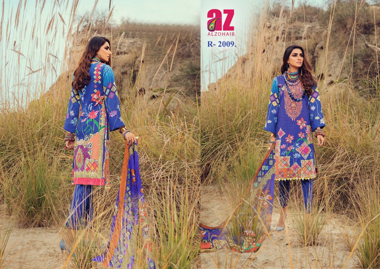 Keval Fab Al Zohaib  Roohi Pure Lawn  Cotton Print Dress Materials