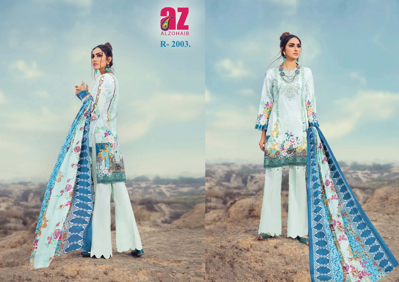 Keval Fab Al Zohaib  Roohi Pure Lawn  Cotton Print Dress Materials