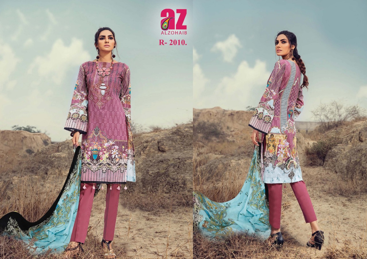 Keval Fab Al Zohaib  Roohi Pure Lawn  Cotton Print Dress Materials
