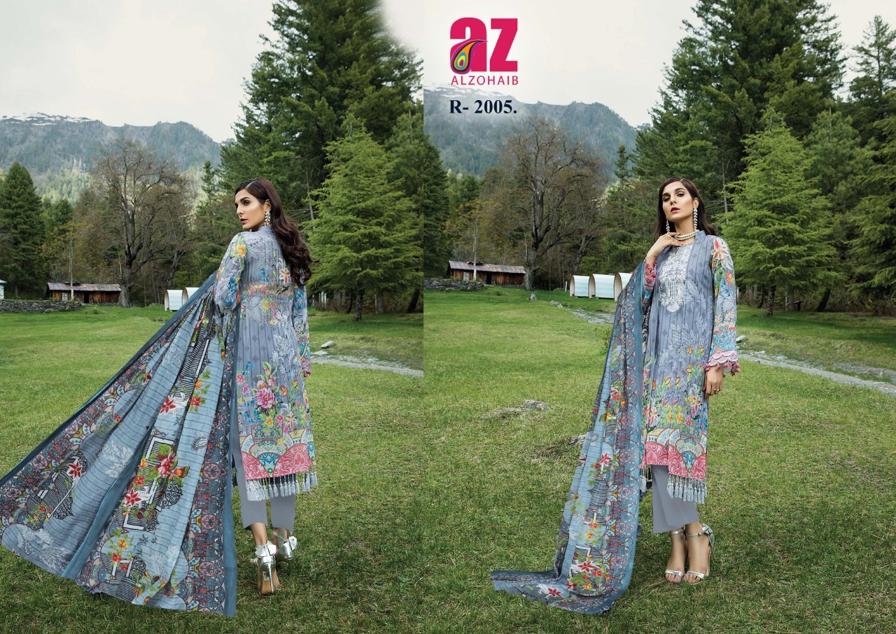 Keval Fab Al Zohaib  Roohi Pure Lawn  Cotton Print Dress Materials