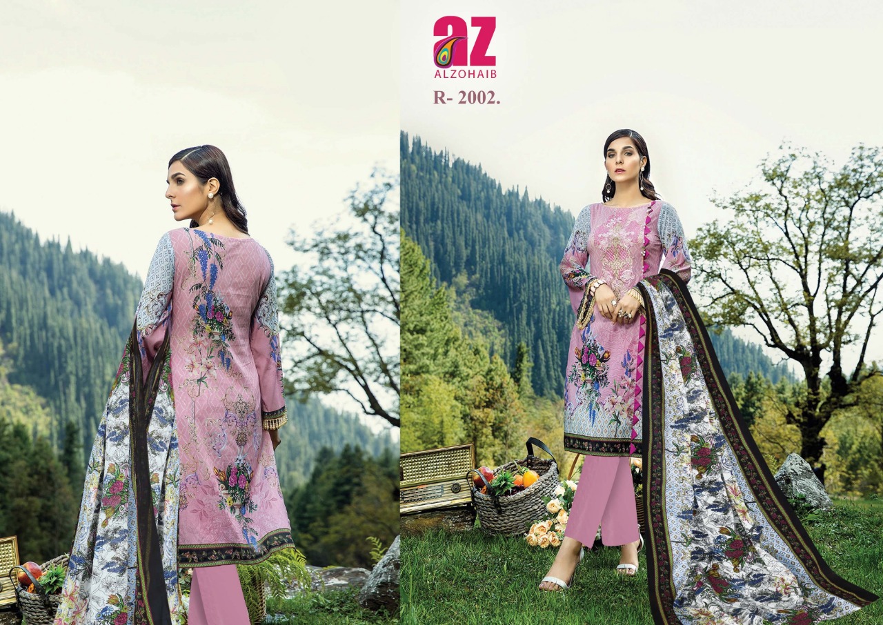 Keval Fab Al Zohaib  Roohi Pure Lawn  Cotton Print Dress Materials