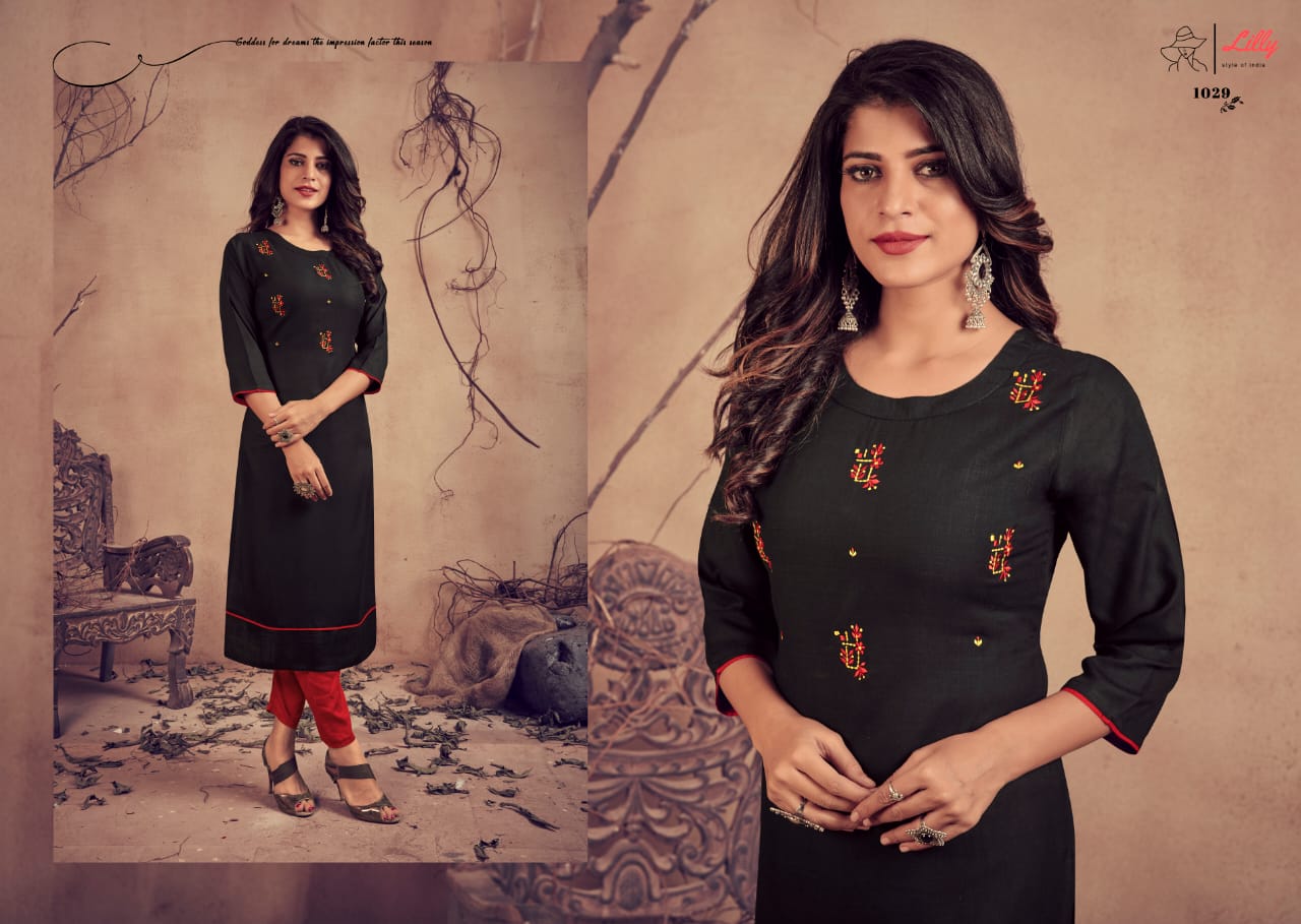 Lilly  Presents  Mariya  Designer  Kurti With  Bottom