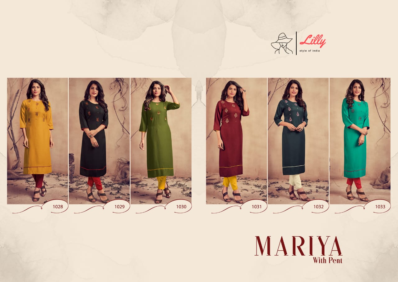 Lilly  Presents  Mariya  Designer  Kurti With  Bottom
