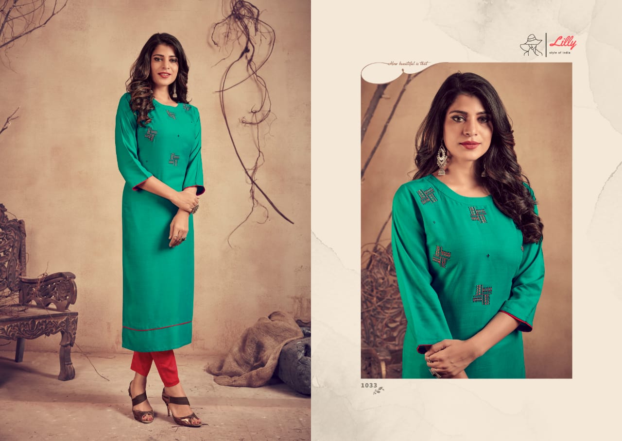 Lilly  Presents  Mariya  Designer  Kurti With  Bottom