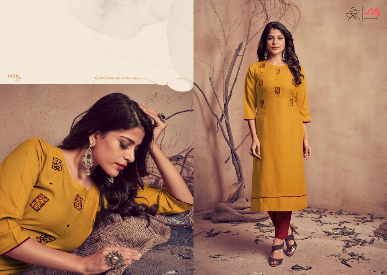 Lilly  Presents  Mariya  Designer  Kurti With  Bottom