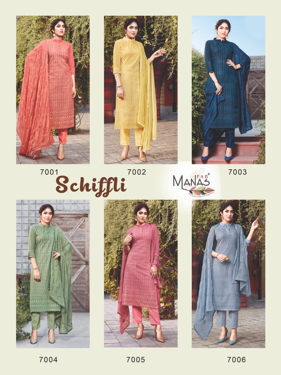 Manas  Presents Schiffli Readymade Collection