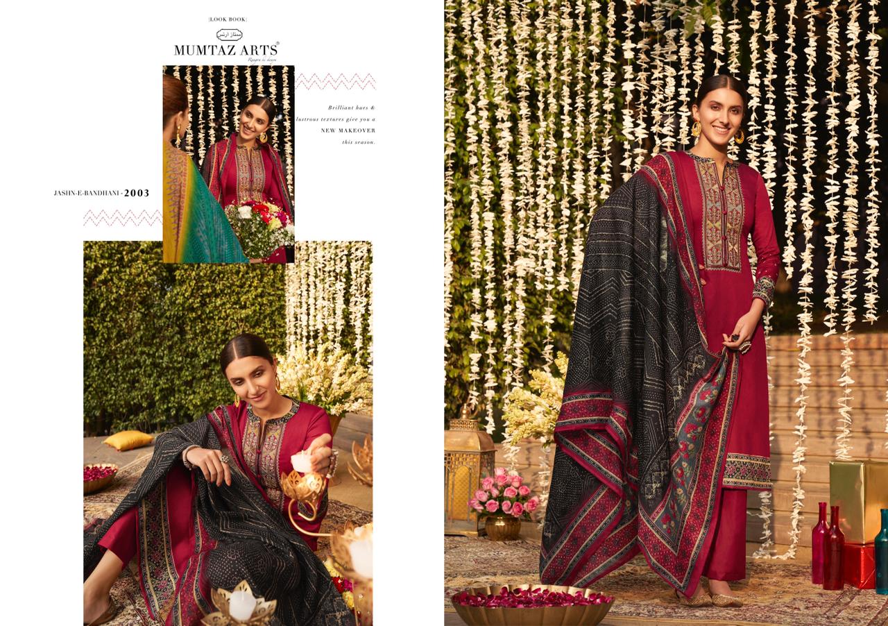 Mumtaz Arts Presents  Jash E Bandhani  Designer Dress Material
