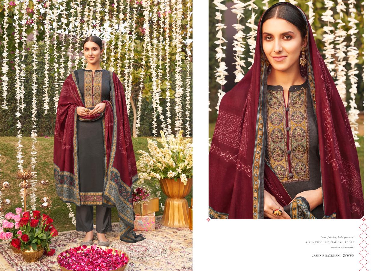 Mumtaz Arts Presents  Jash E Bandhani  Designer Dress Material
