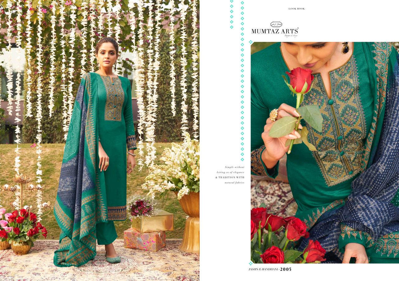 Mumtaz Arts Presents  Jash E Bandhani  Designer Dress Material