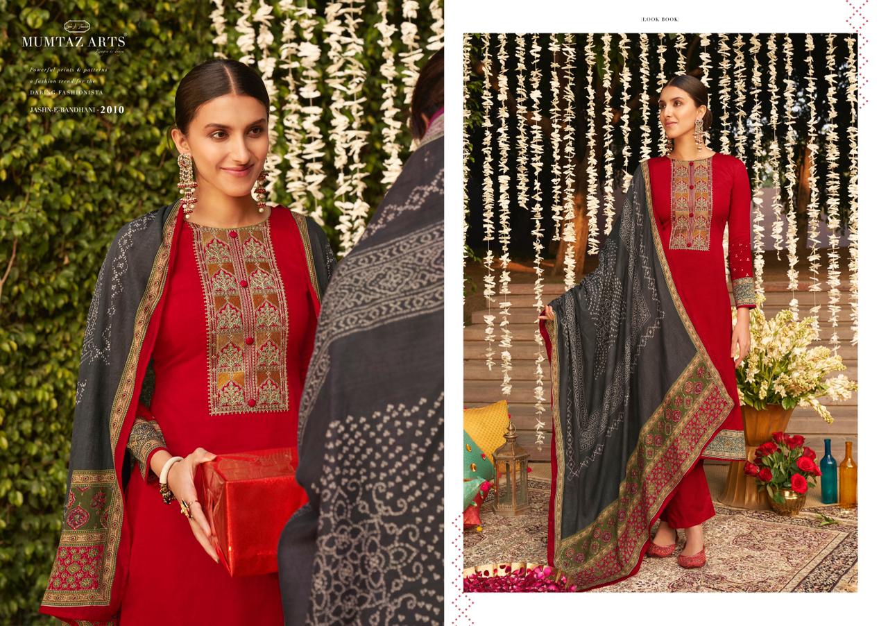 Mumtaz Arts Presents  Jash E Bandhani  Designer Dress Material