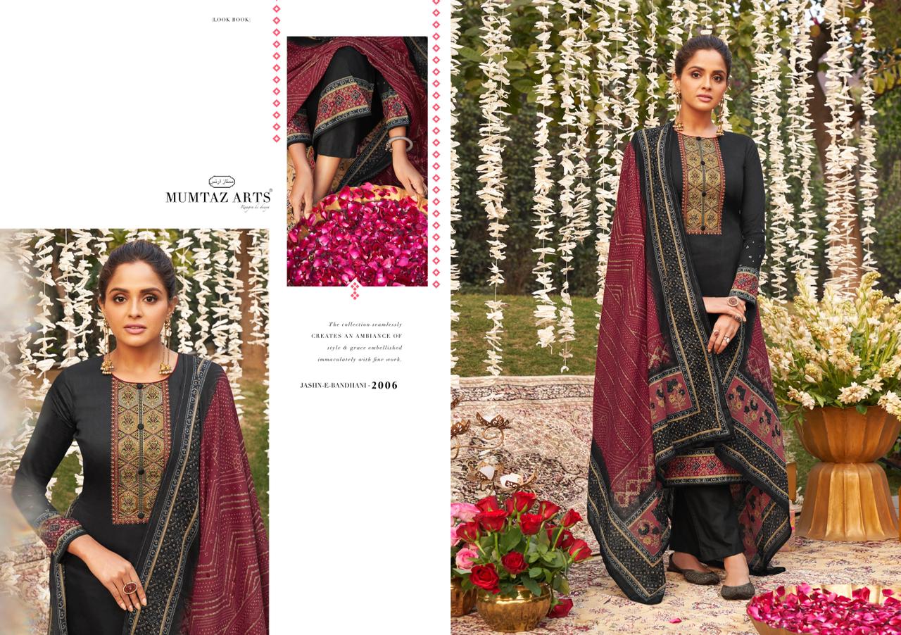 Mumtaz Arts Presents  Jash E Bandhani  Designer Dress Material