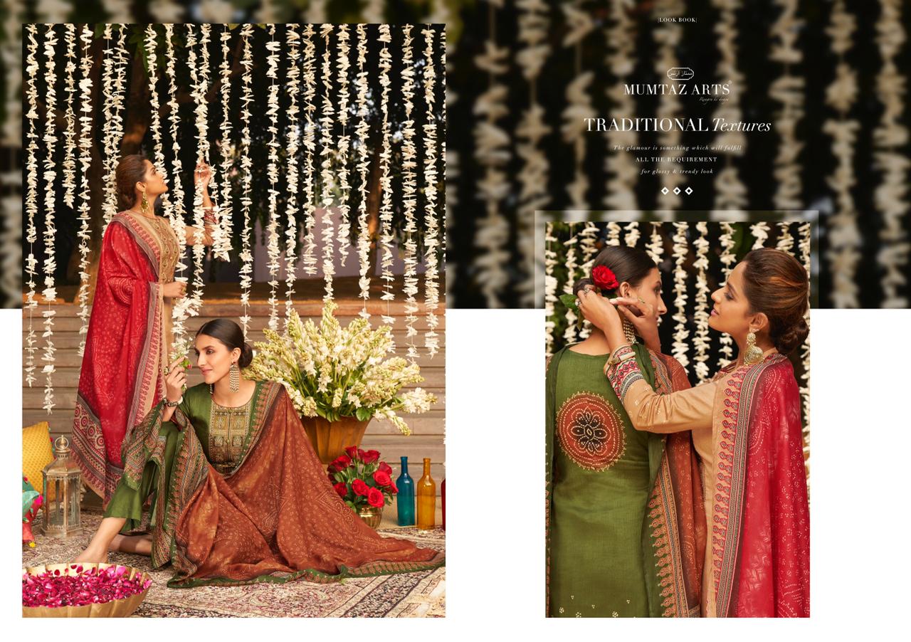 Mumtaz Arts Presents  Jash E Bandhani  Designer Dress Material