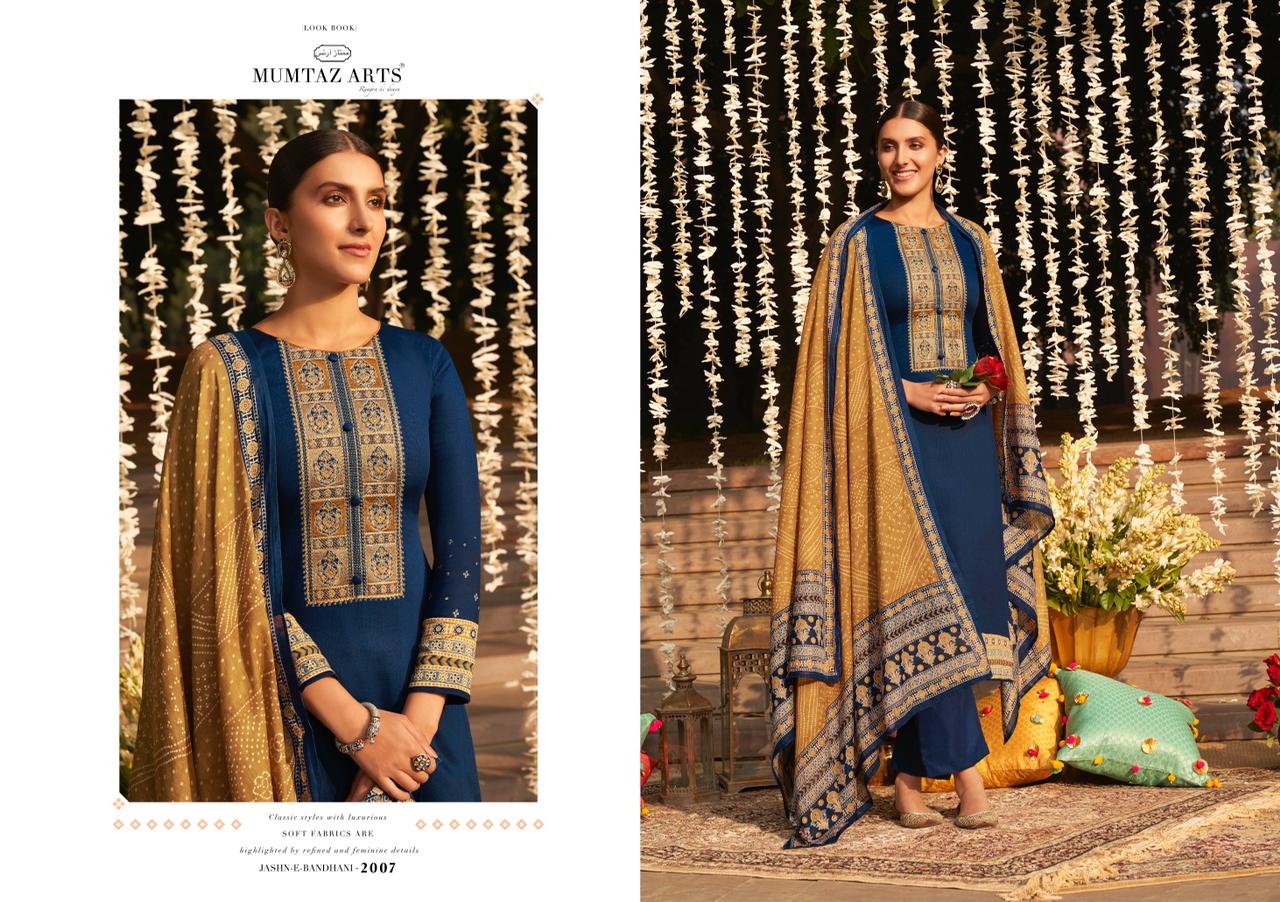 Mumtaz Arts Presents  Jash E Bandhani  Designer Dress Material