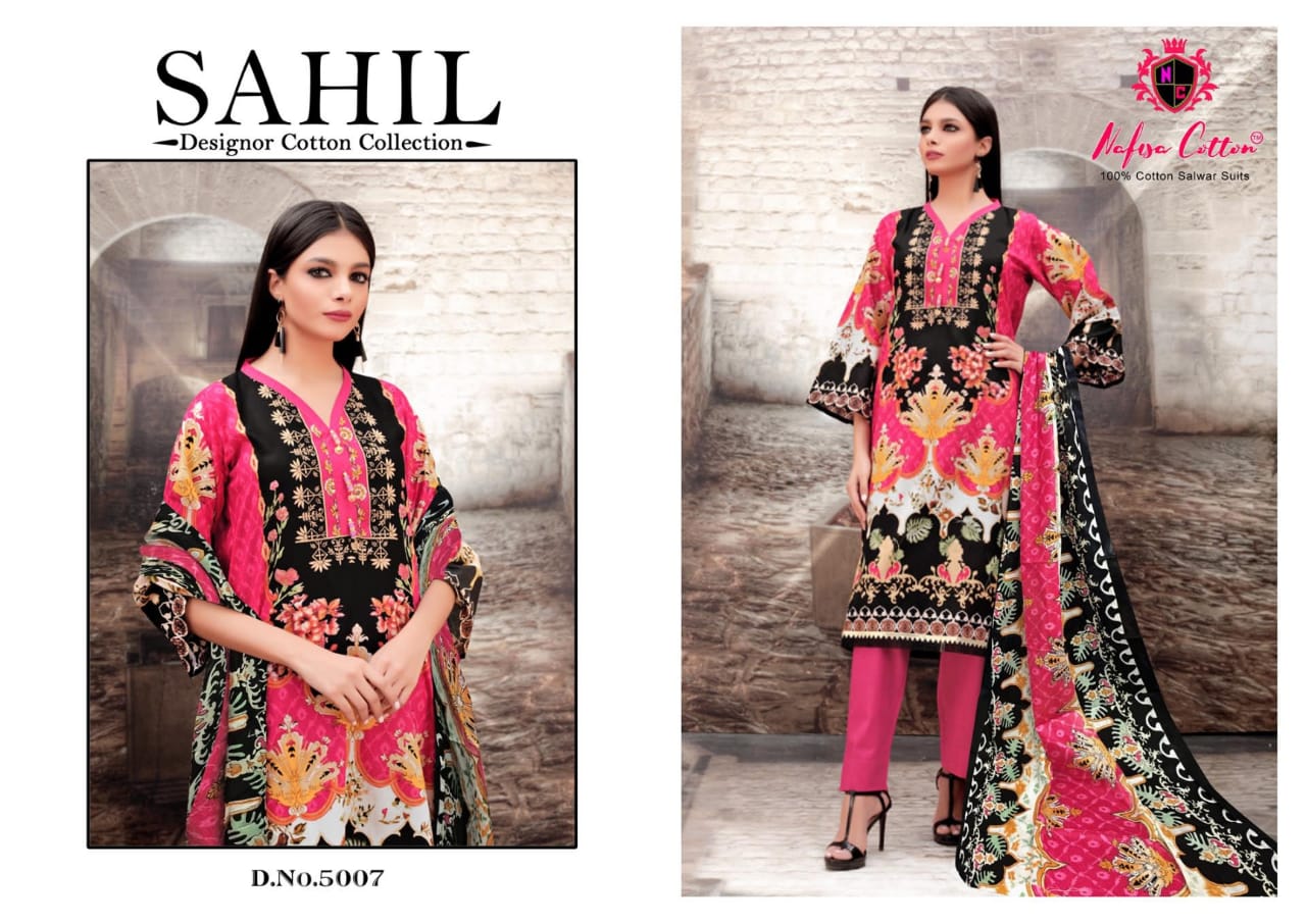 Nafisa  Sahil Vol 5  Karachi  Cotton Dress Materials