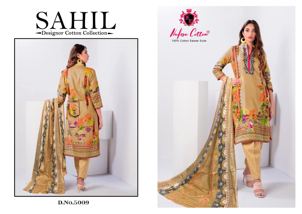 Nafisa  Sahil Vol 5  Karachi  Cotton Dress Materials
