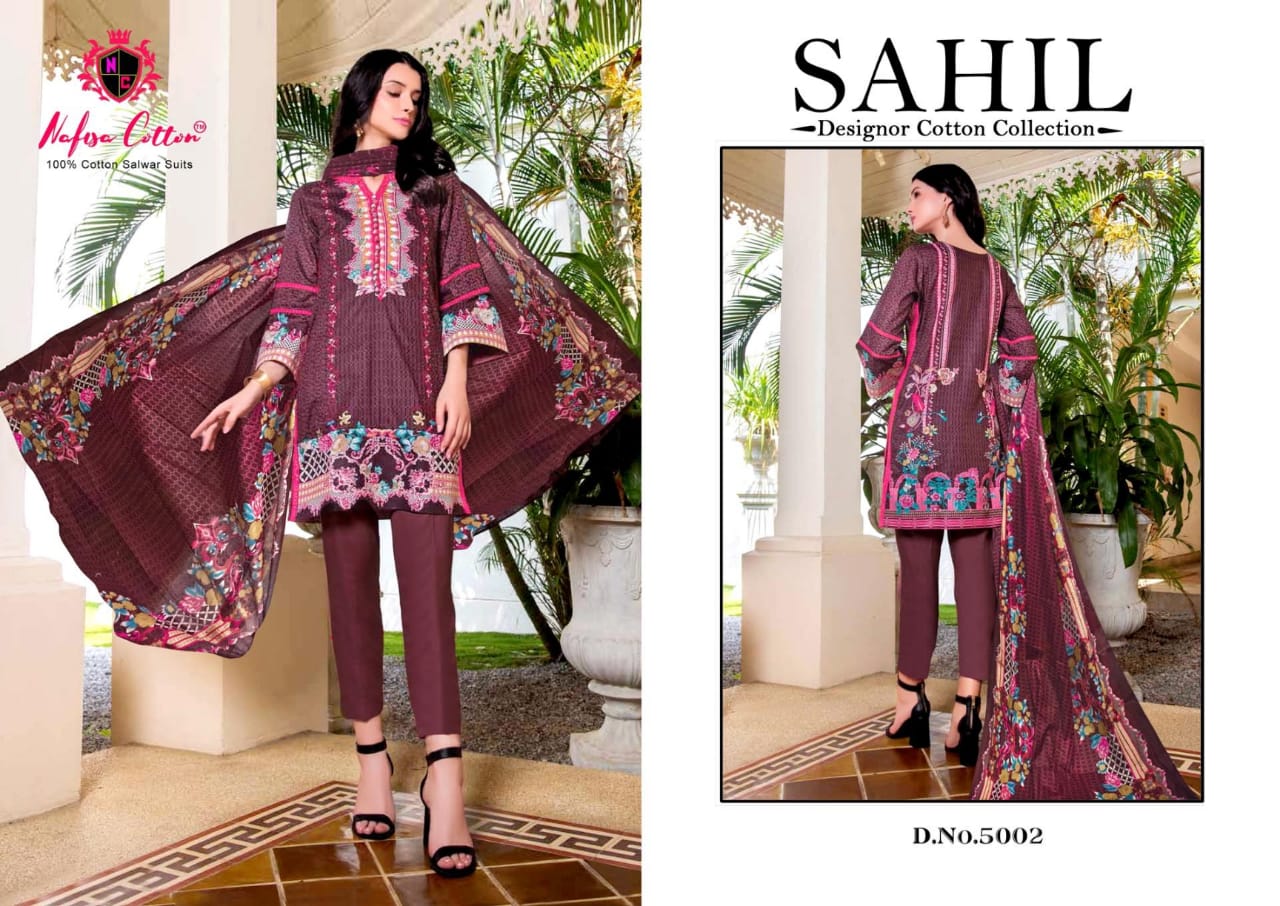 Nafisa  Sahil Vol 5  Karachi  Cotton Dress Materials
