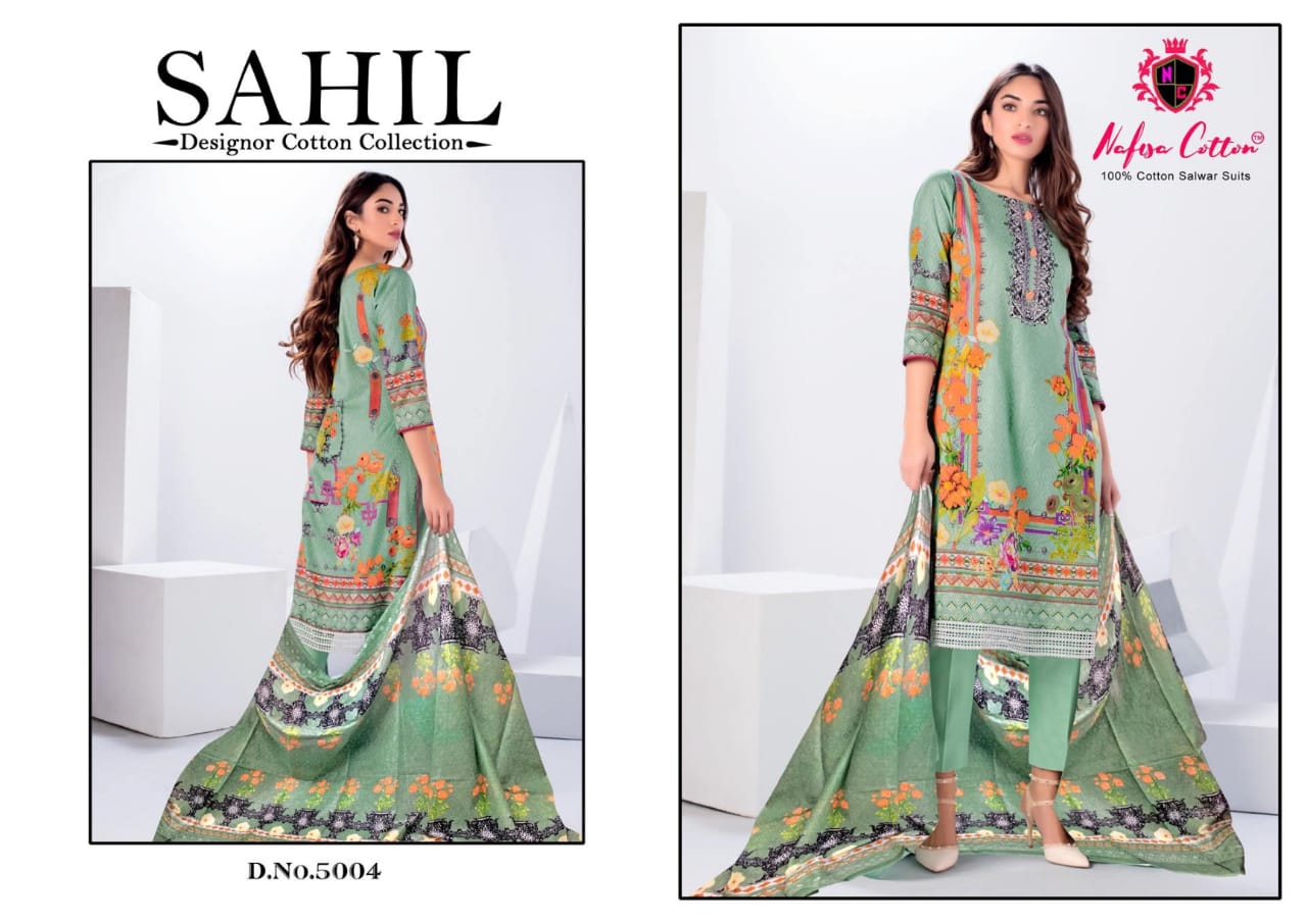 Nafisa  Sahil Vol 5  Karachi  Cotton Dress Materials