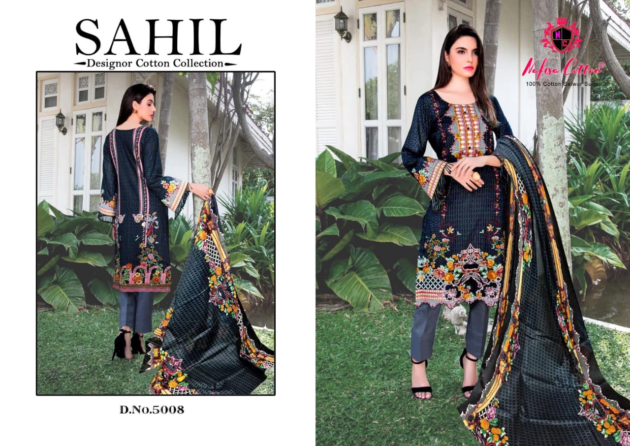 Nafisa  Sahil Vol 5  Karachi  Cotton Dress Materials