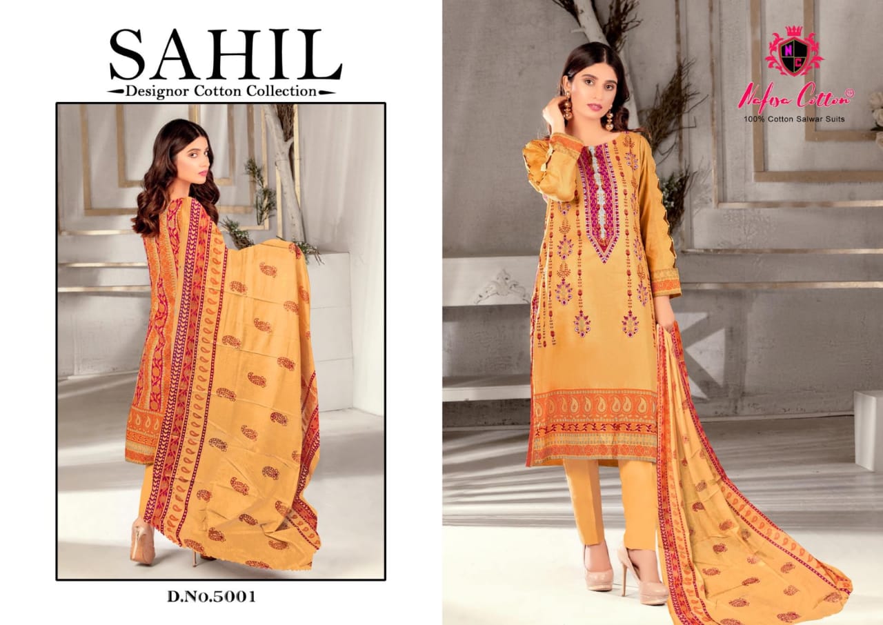 Nafisa  Sahil Vol 5  Karachi  Cotton Dress Materials