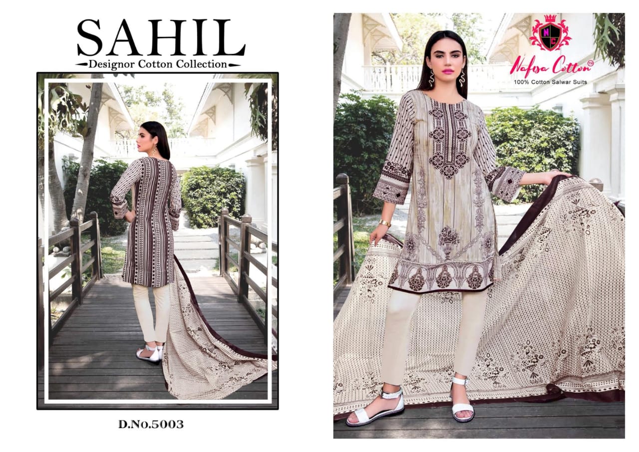 Nafisa  Sahil Vol 5  Karachi  Cotton Dress Materials