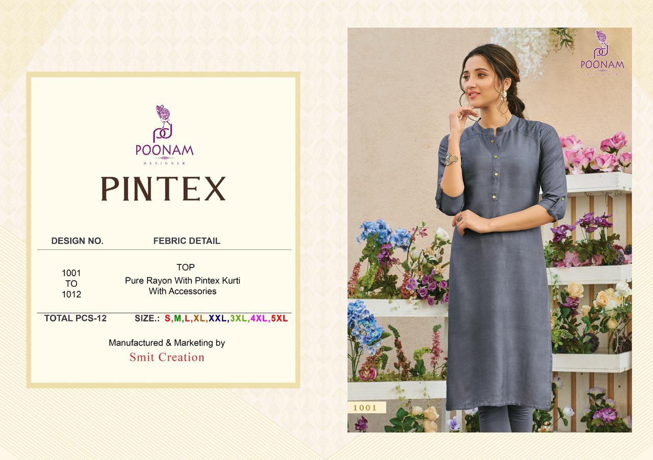 Poonam  Presents Pintex   Casual Wear Kurtis Collection