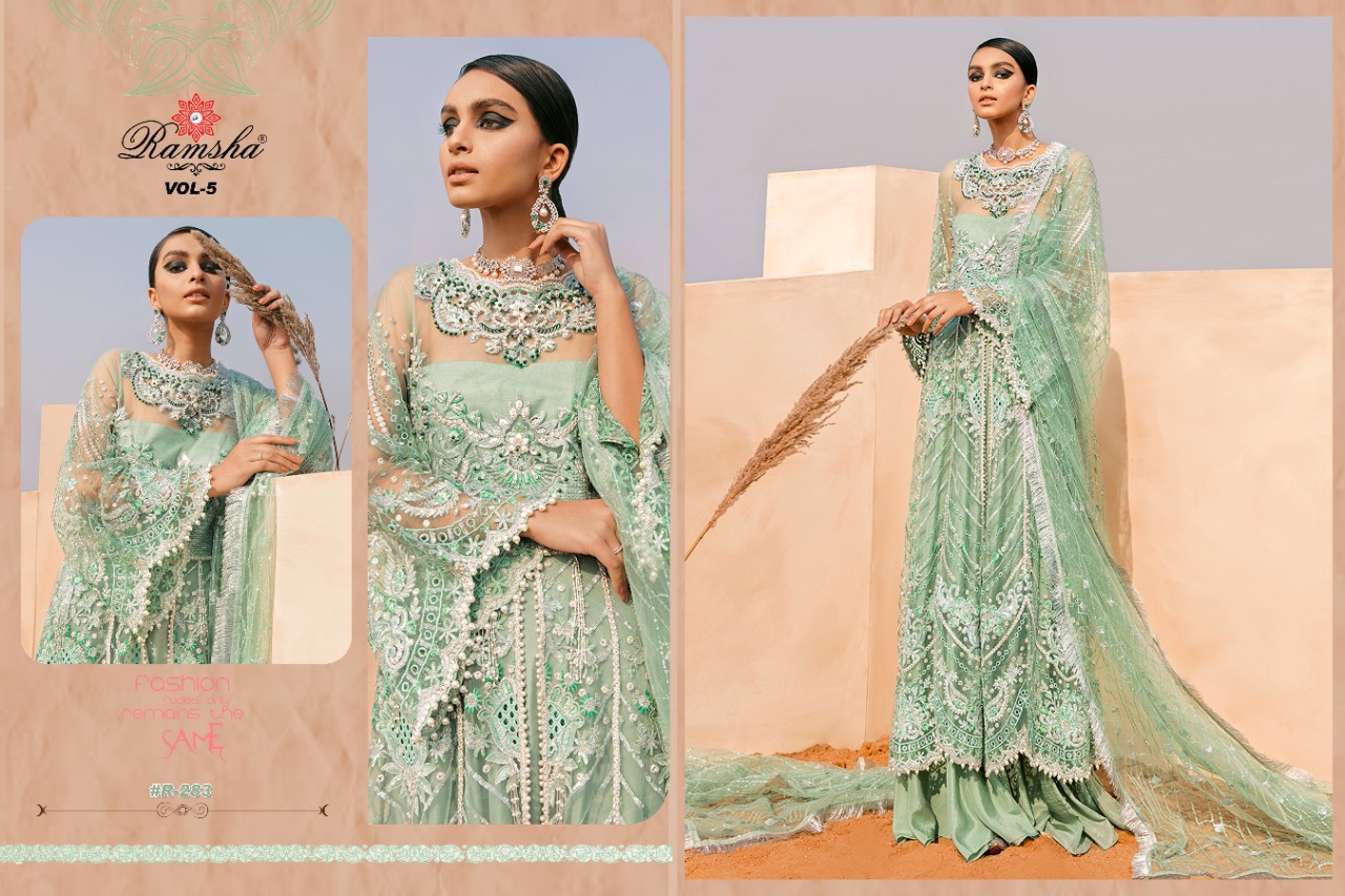 Ramsha Presents  R 281 To 284 Pakistani Salwar Suits Collection