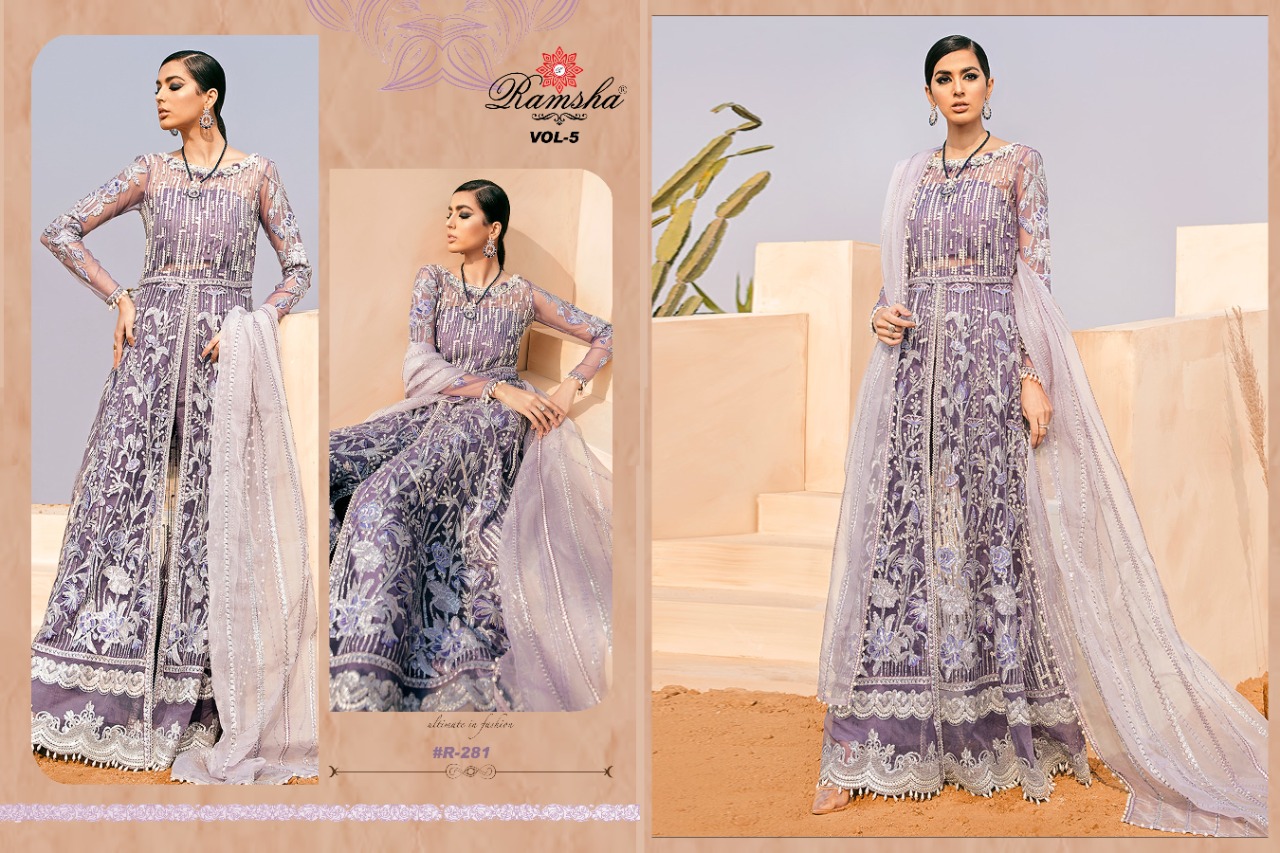 Ramsha Presents  R 281 To 284 Pakistani Salwar Suits Collection