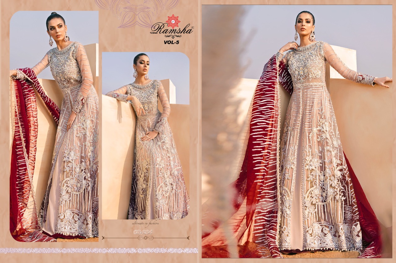 Ramsha Presents  R 281 To 284 Pakistani Salwar Suits Collection