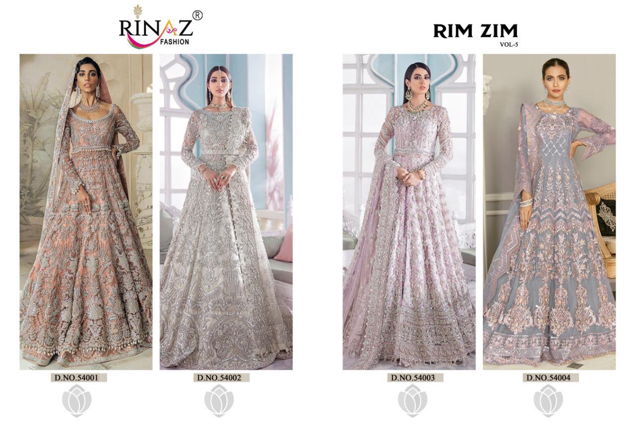 Rinaz  Presents Rim Zim  Vol 5 Designer Heavy Wedding Wear Pakistani Salwar Suits