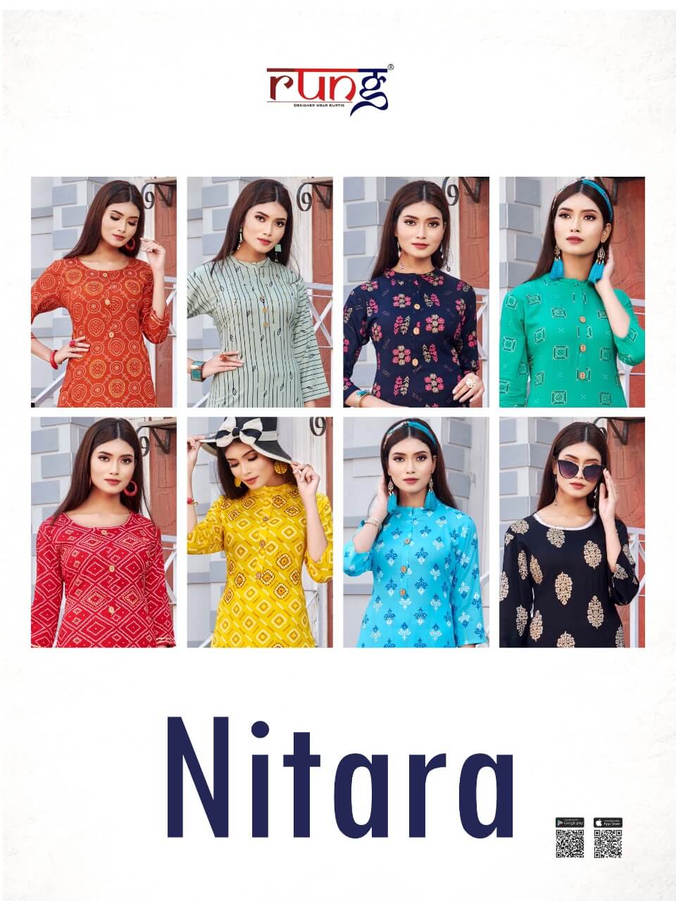 Rung Presents Nitara  Fancy  Kurtis With Bottom Collection