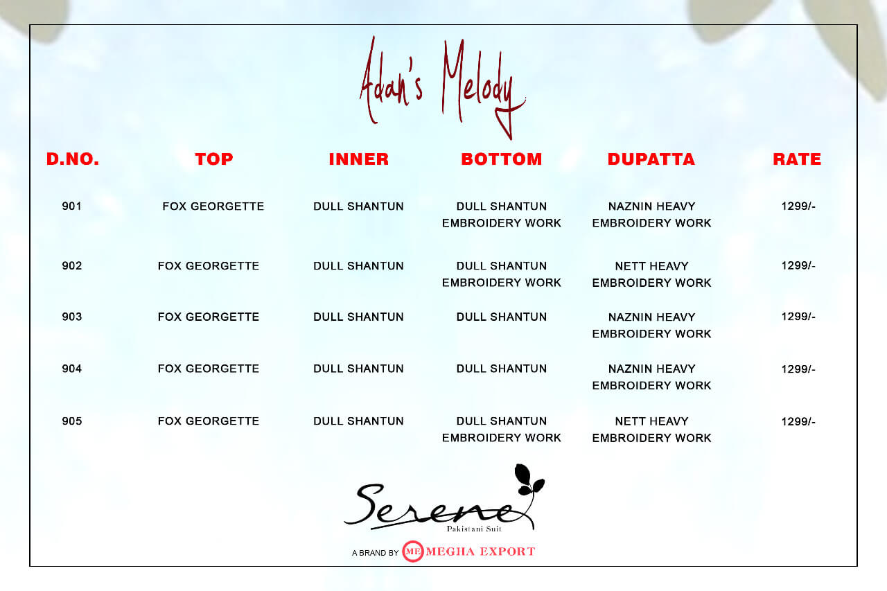 Serene Presents Adan's Melody Designer Pakistani Suits Collection