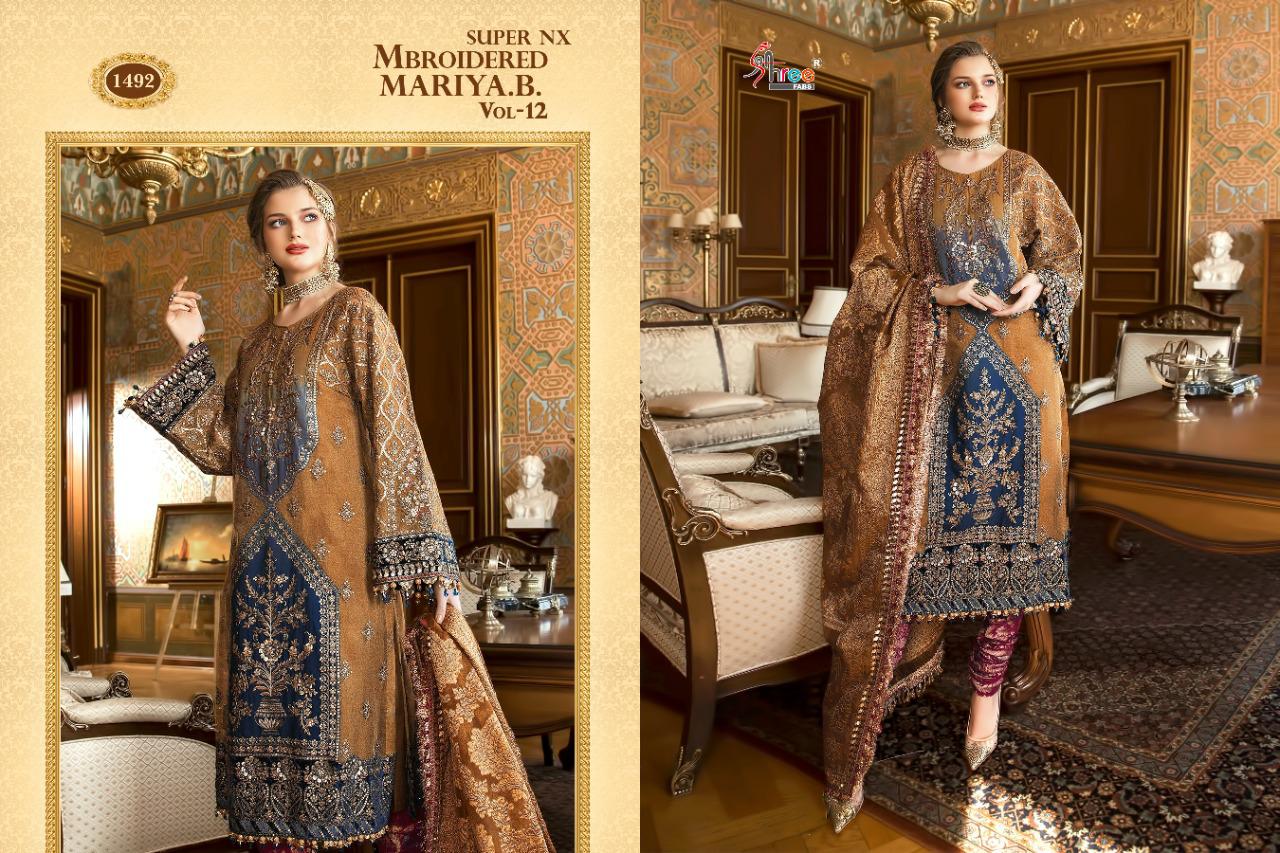 Shree  Presents Mbroidered Mariya B   Vol 12 Super Nx Pakistani Salwar Suit