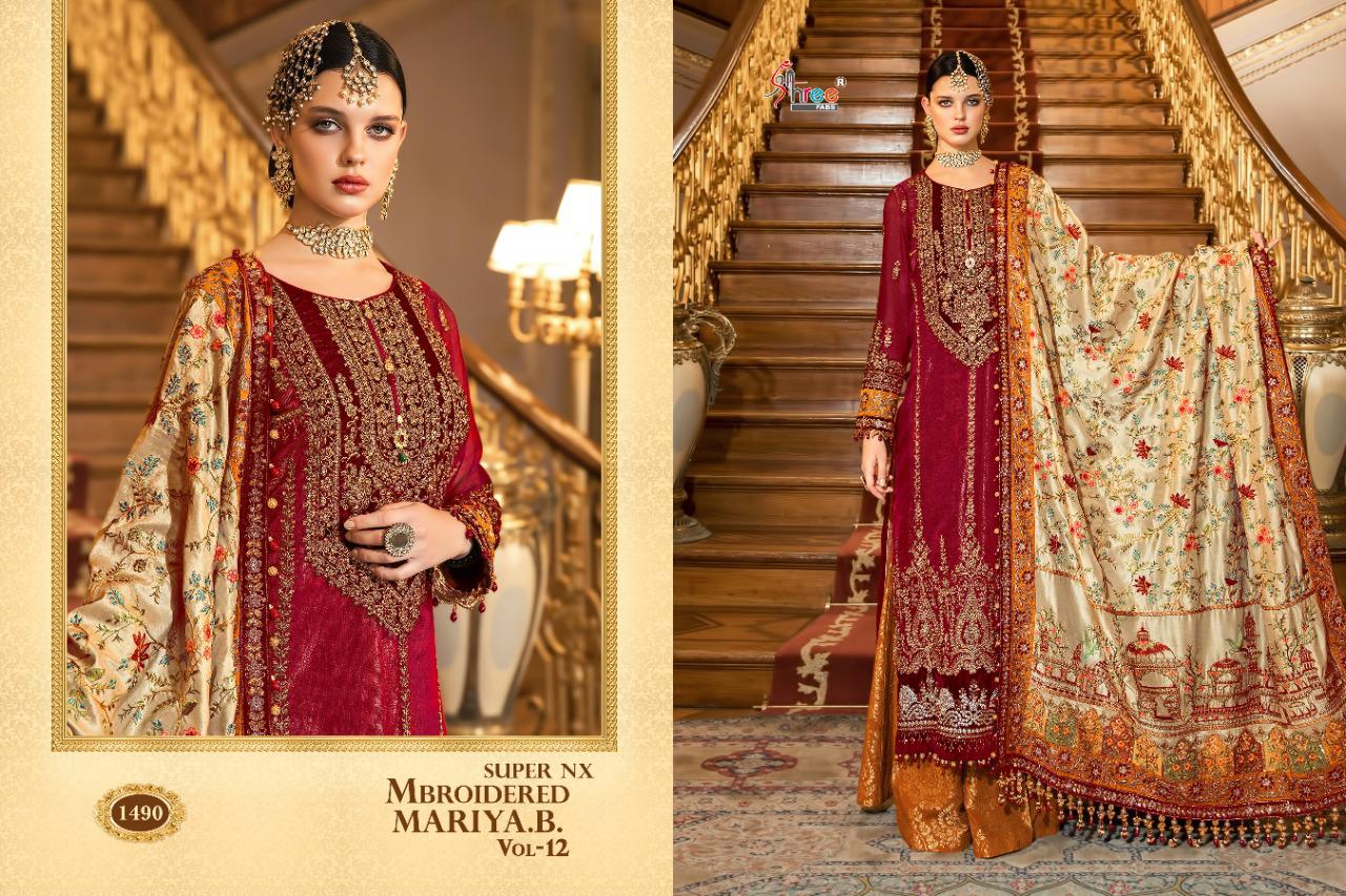 Shree  Presents Mbroidered Mariya B   Vol 12 Super Nx Pakistani Salwar Suit