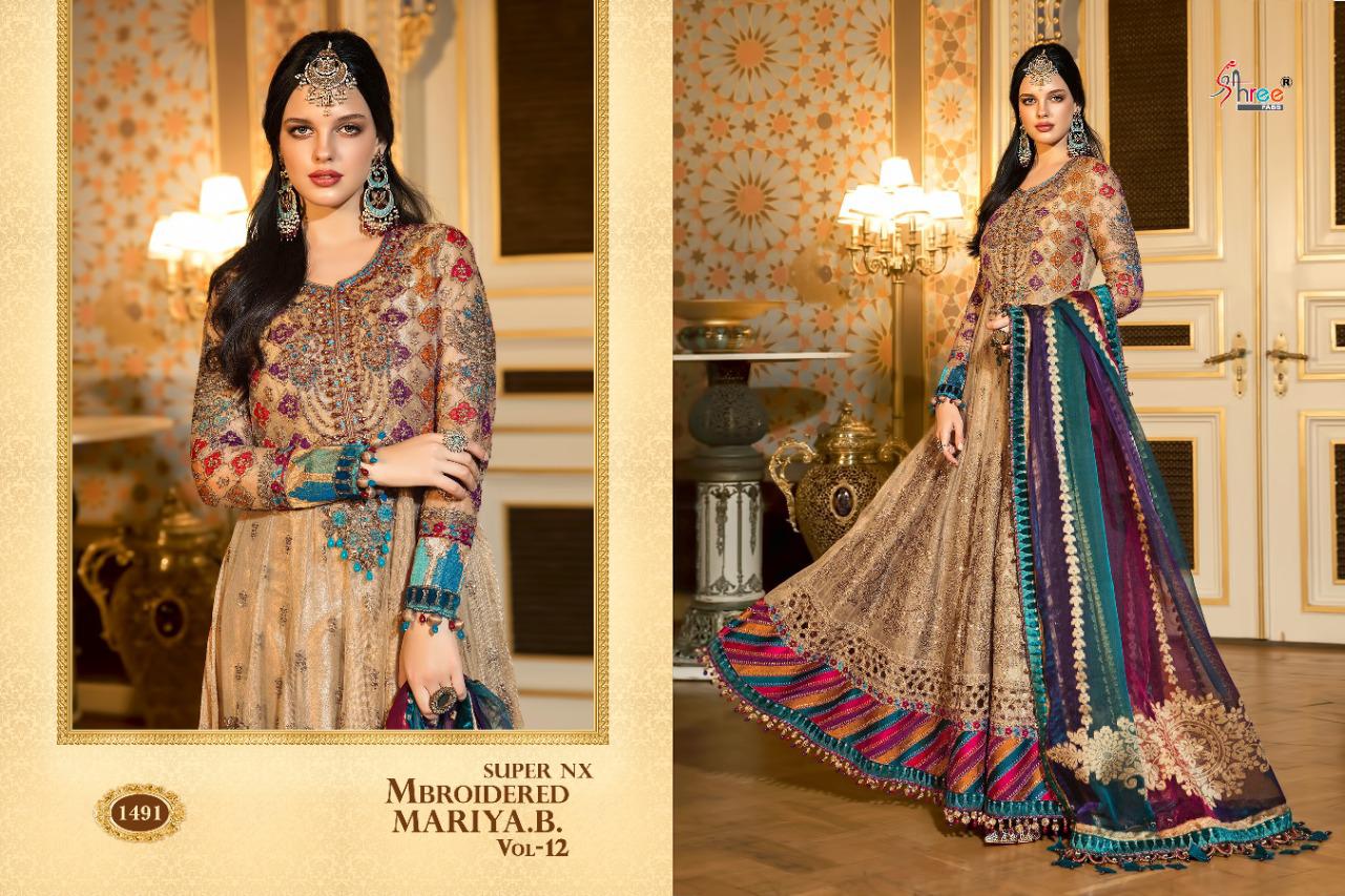 Shree  Presents Mbroidered Mariya B   Vol 12 Super Nx Pakistani Salwar Suit
