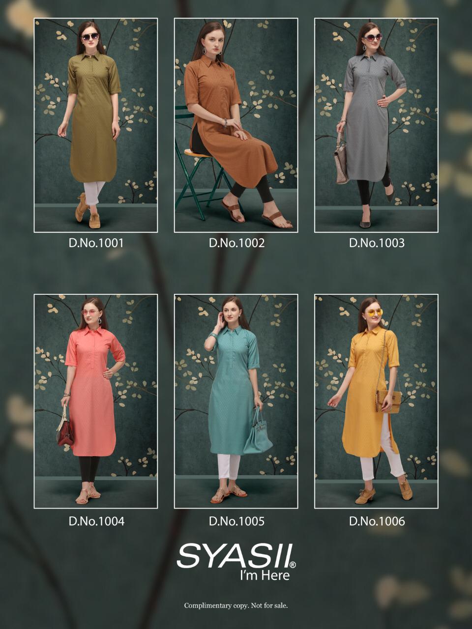 Syasii By Classic  Vol 1 Regular Wear Straight Cut Kurti Collection