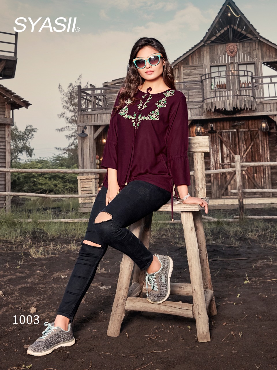 Syasii  Presents  Celestia Stylish Fancy Western Top Collection