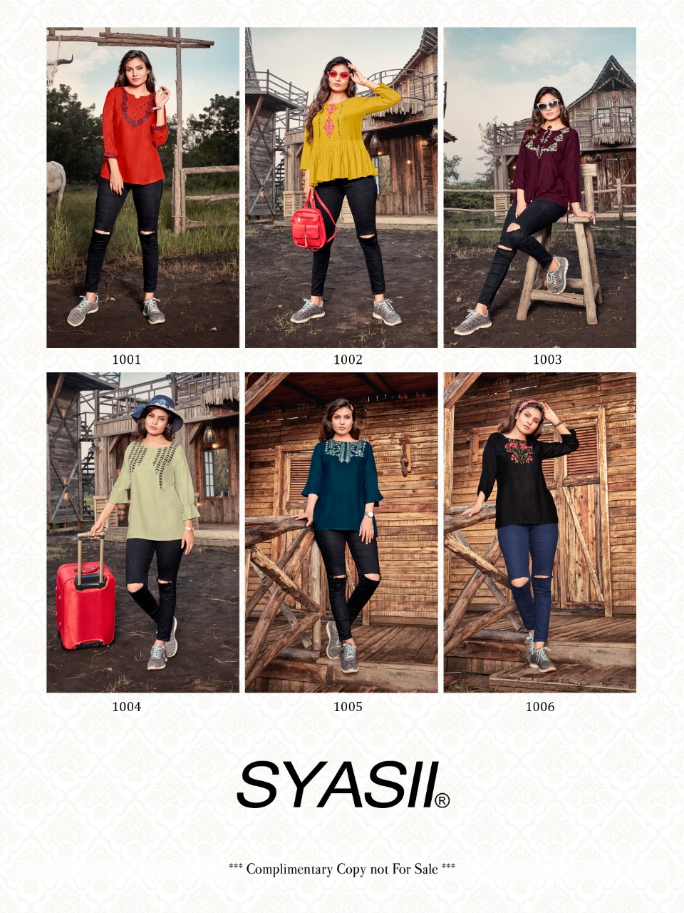 Syasii  Presents  Celestia Stylish Fancy Western Top Collection