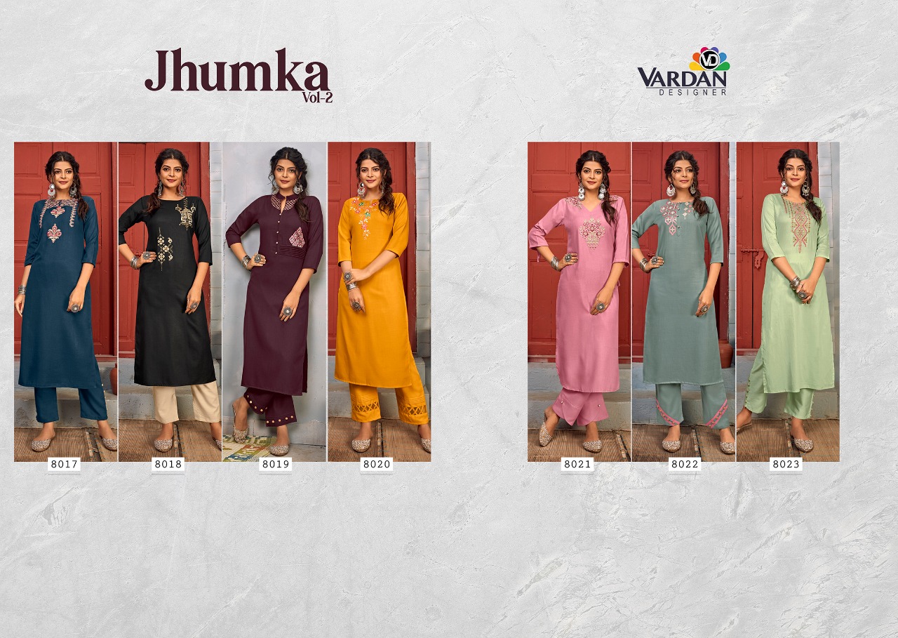 Vardan Presents  Jhumka  Vol  2 Kurti With Bottom Collection