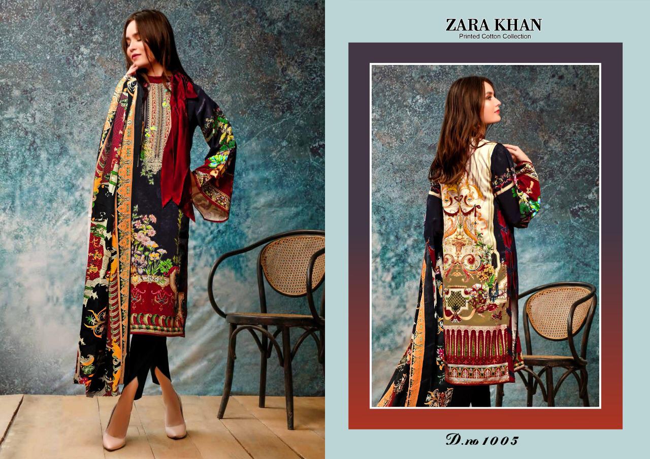 Zara Khan Cotton Printed Karachi Dress Materials Collection