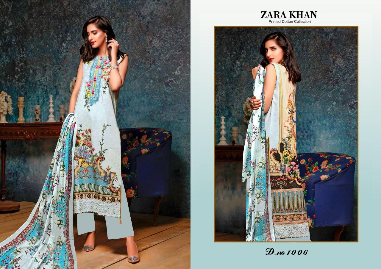 Zara Khan Cotton Printed Karachi Dress Materials Collection