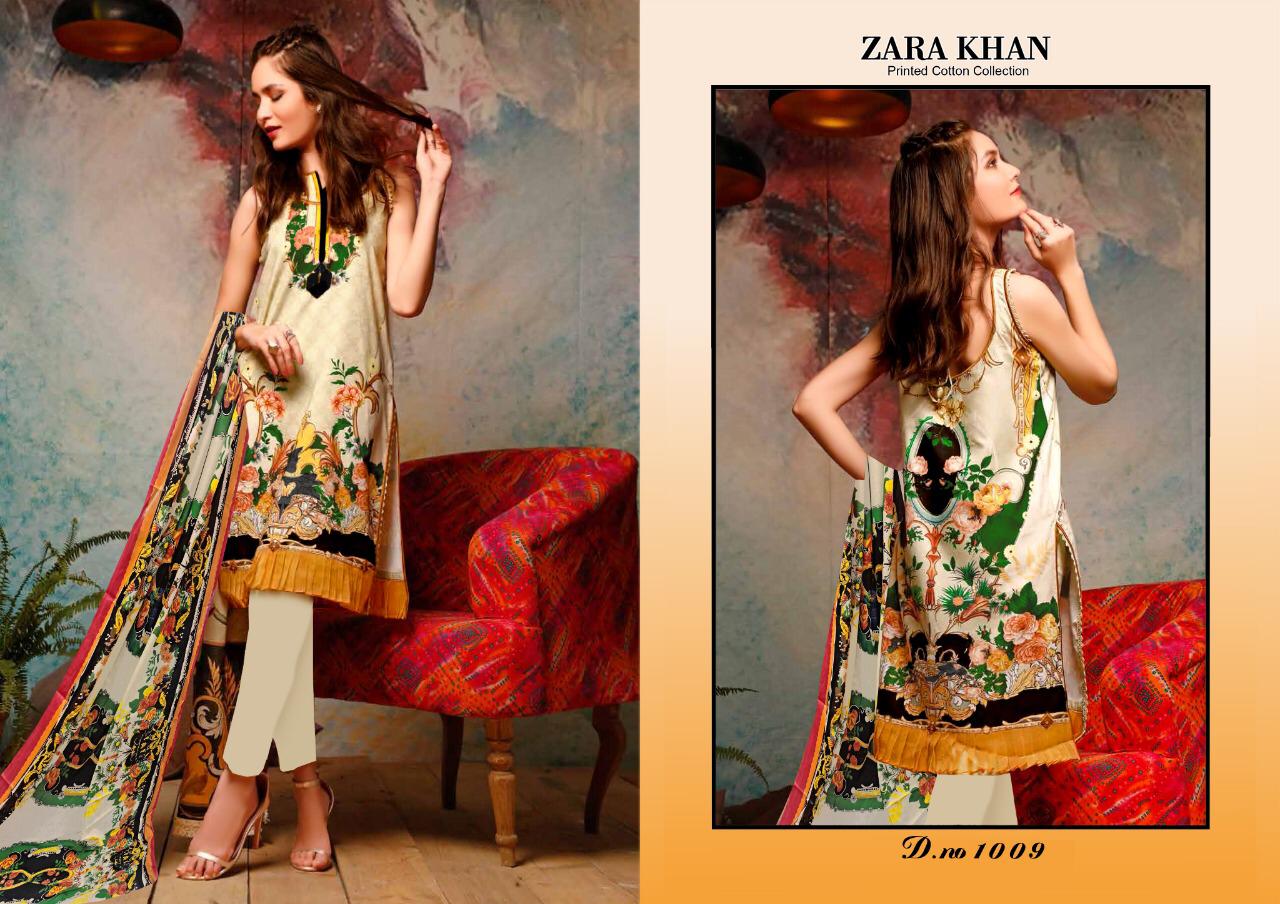 Zara Khan Cotton Printed Karachi Dress Materials Collection