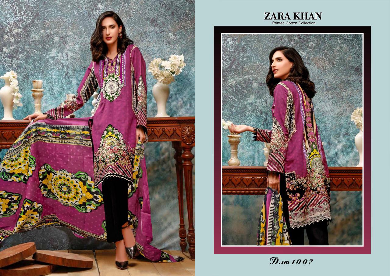 Zara Khan Cotton Printed Karachi Dress Materials Collection