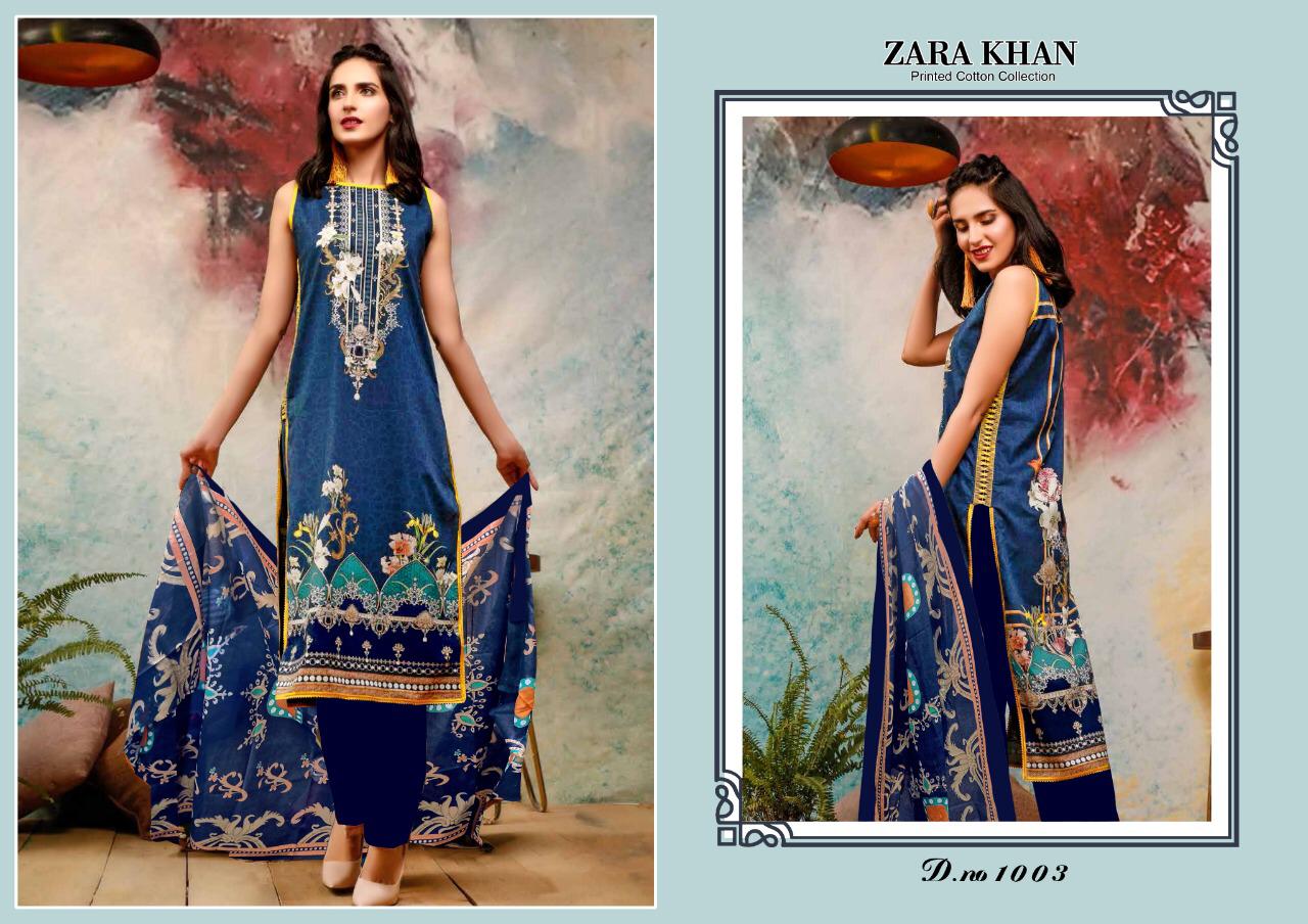 Zara Khan Cotton Printed Karachi Dress Materials Collection