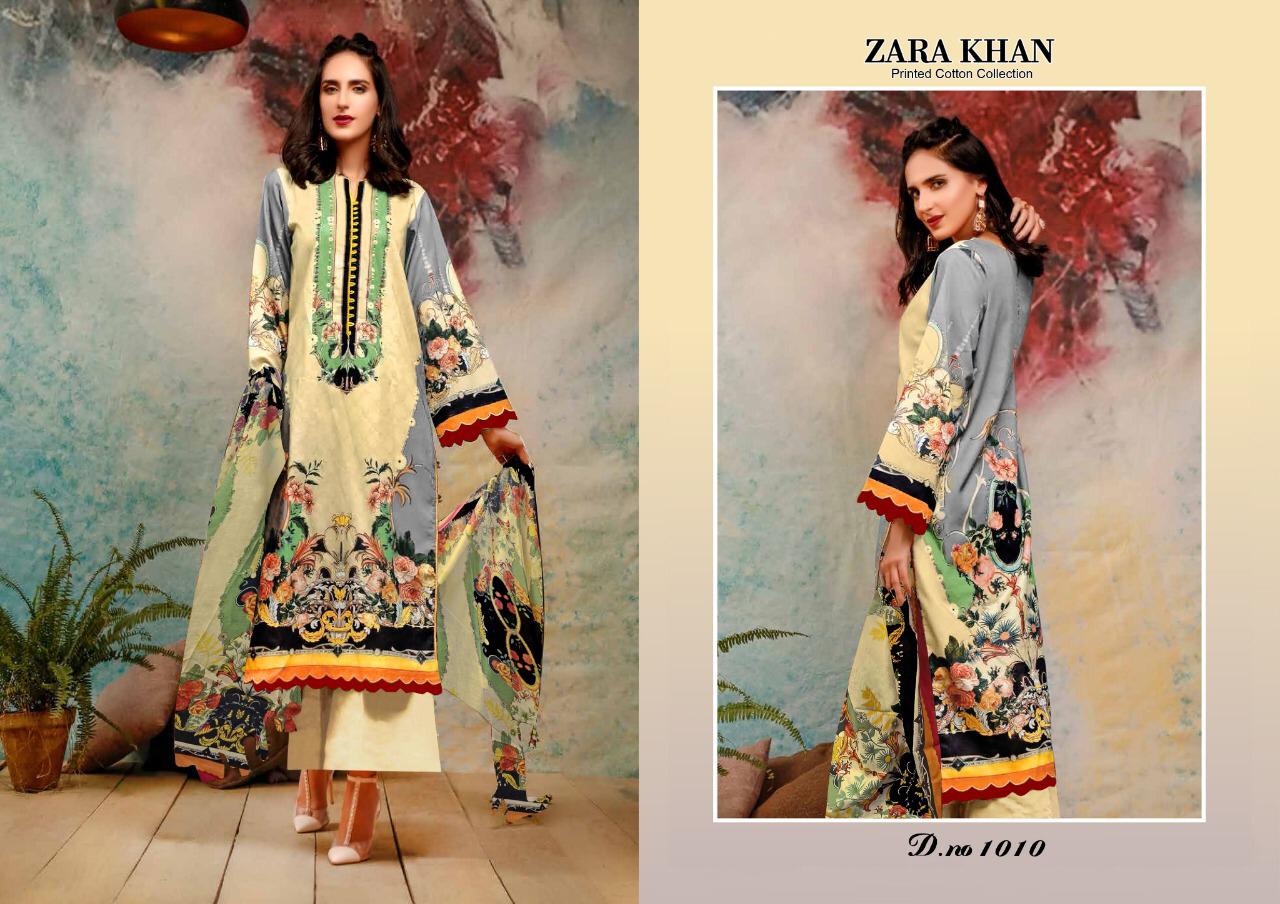 Zara Khan Cotton Printed Karachi Dress Materials Collection