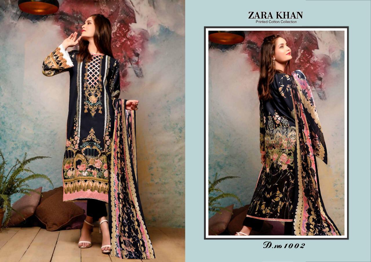 Zara Khan Cotton Printed Karachi Dress Materials Collection