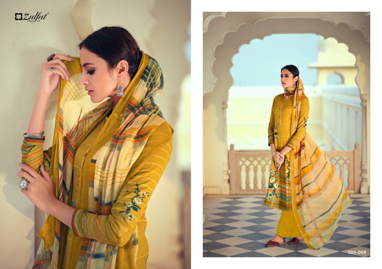 Zulfat  Presents  Minaaz Designer Dress Material