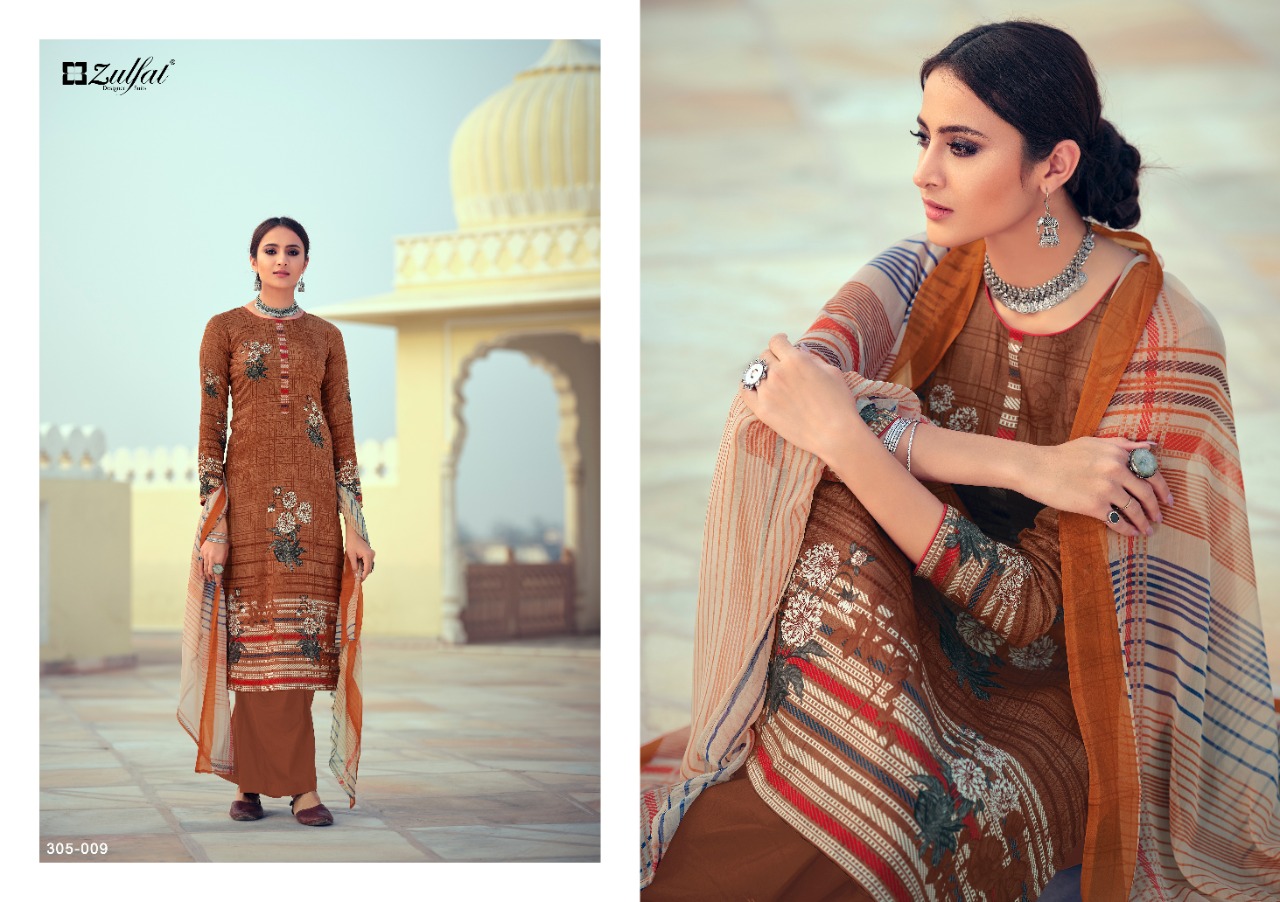 Zulfat  Presents  Minaaz Designer Dress Material