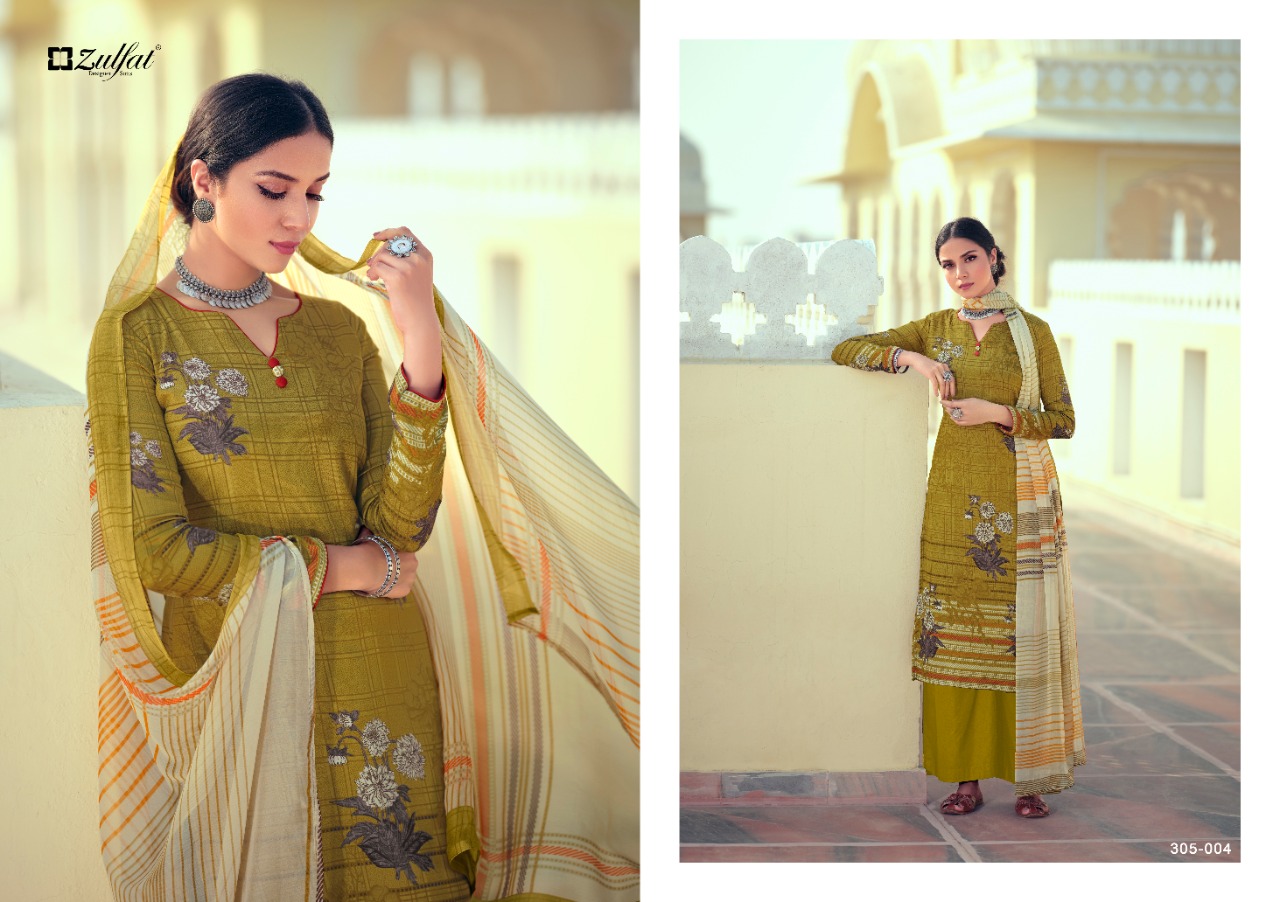 Zulfat  Presents  Minaaz Designer Dress Material