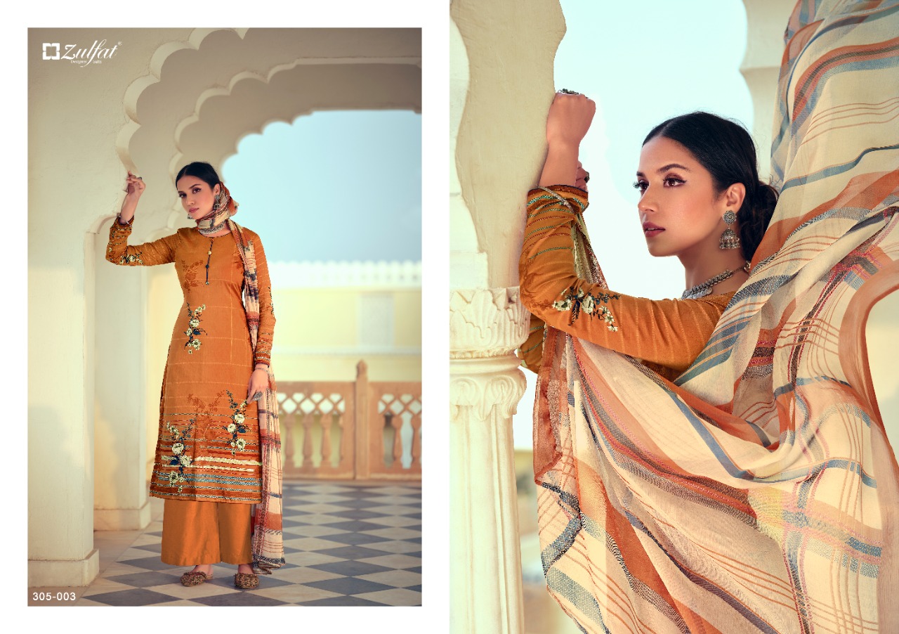 Zulfat  Presents  Minaaz Designer Dress Material